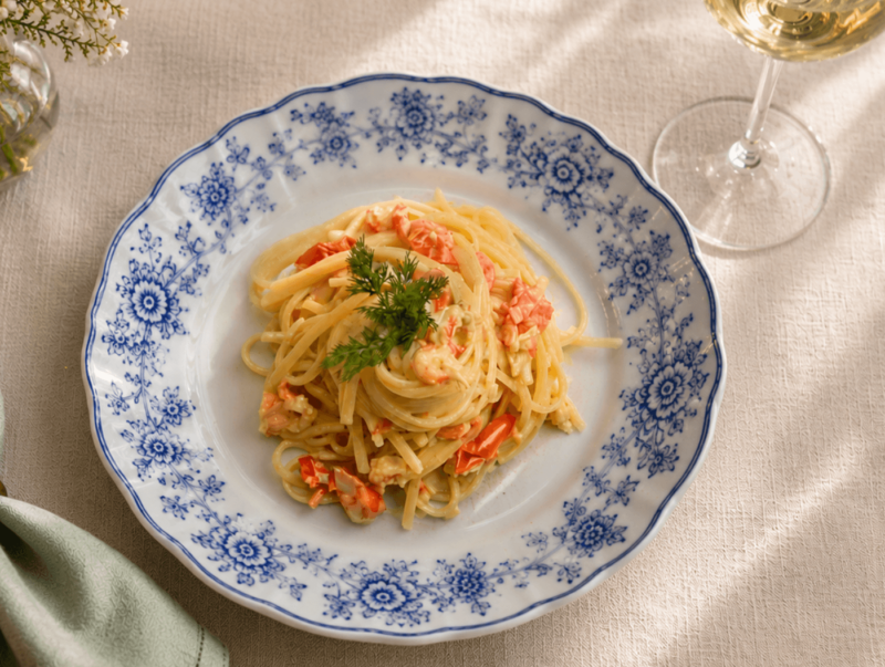 krämig räkpasta
