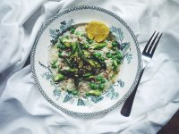 recept risotto på gröna ärtor och sparris